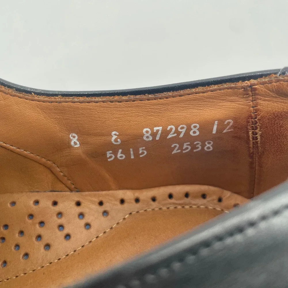 ECCO Cap Toe Oxford Men 8 Black Leather Lace Up Dress Shoes 87298 12